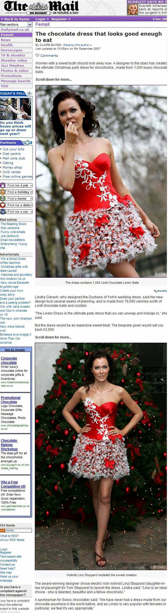 The Chocolate Dress launch in association with Lindt & Lindka Cierach - Linzi Stoppard