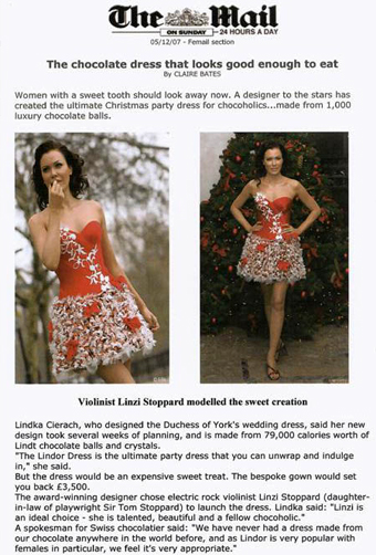 The Chocolate Dress launch in association with Lindt & Lindka Cierach - Linzi Stoppard